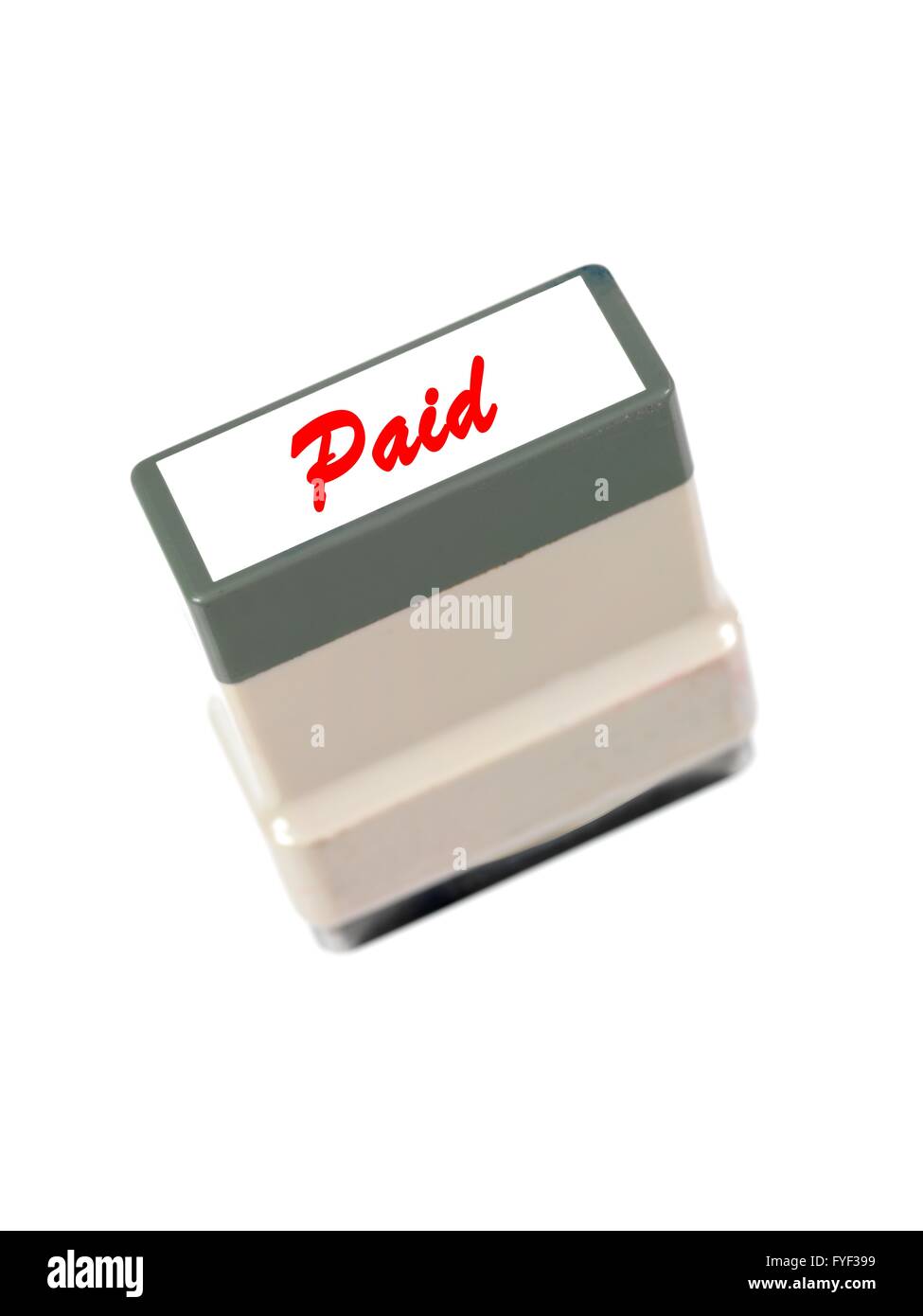 Un timbre en caoutchouc isolé sur fond blanc Banque D'Images