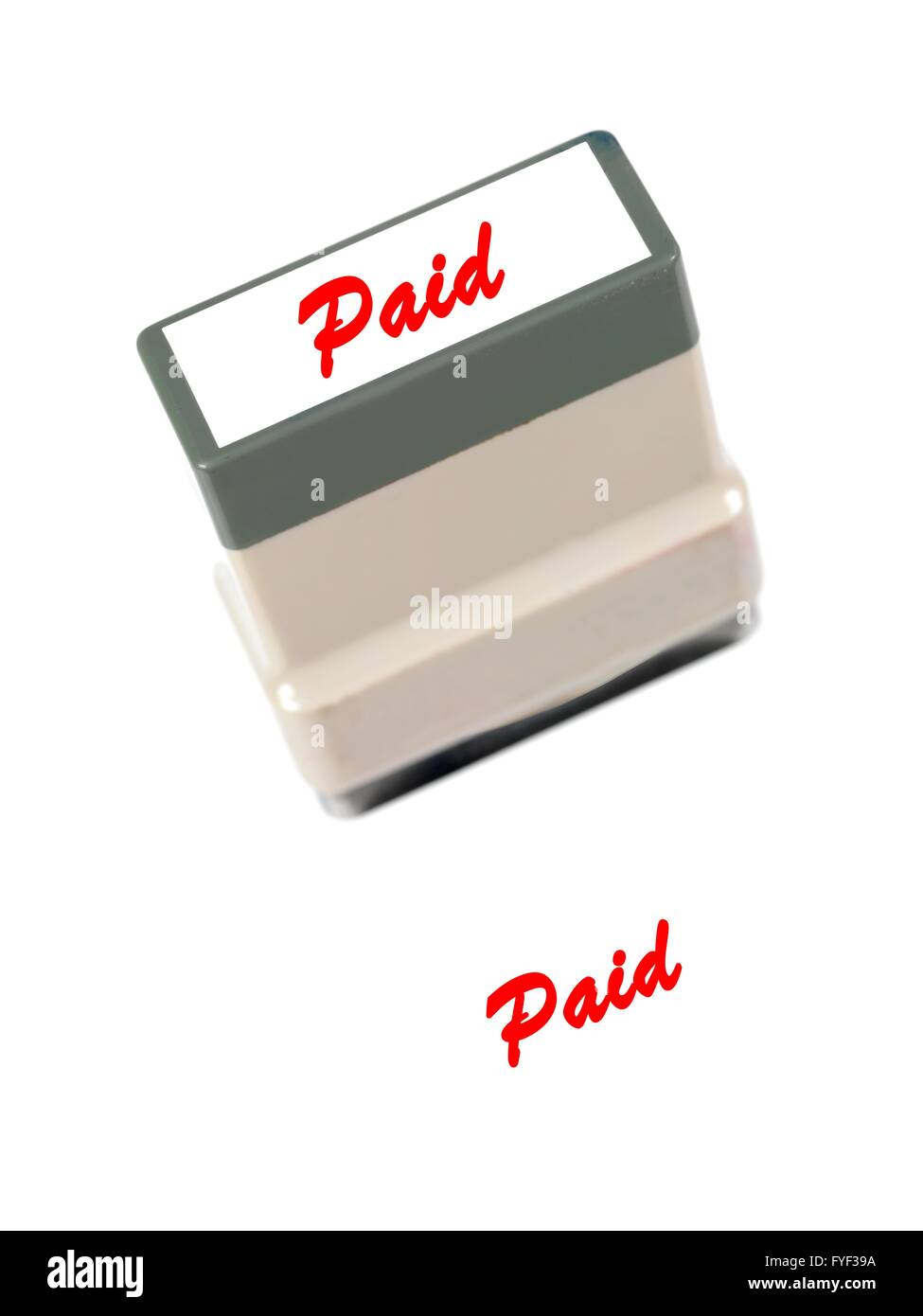 Un timbre en caoutchouc isolé sur fond blanc Banque D'Images