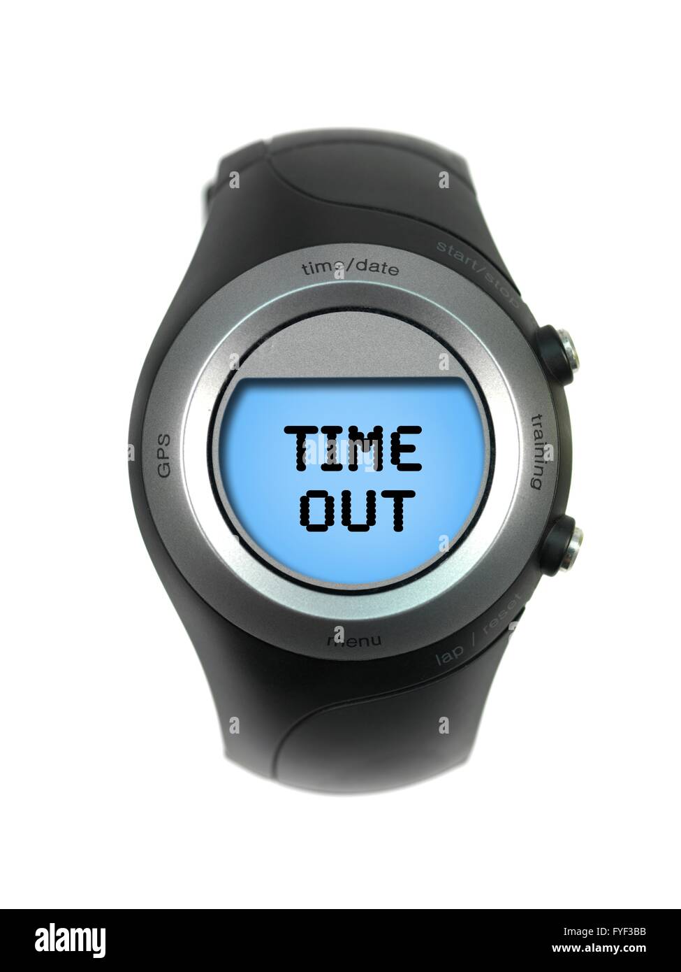 Une montre de sport isolé sur fond blanc Banque D'Images