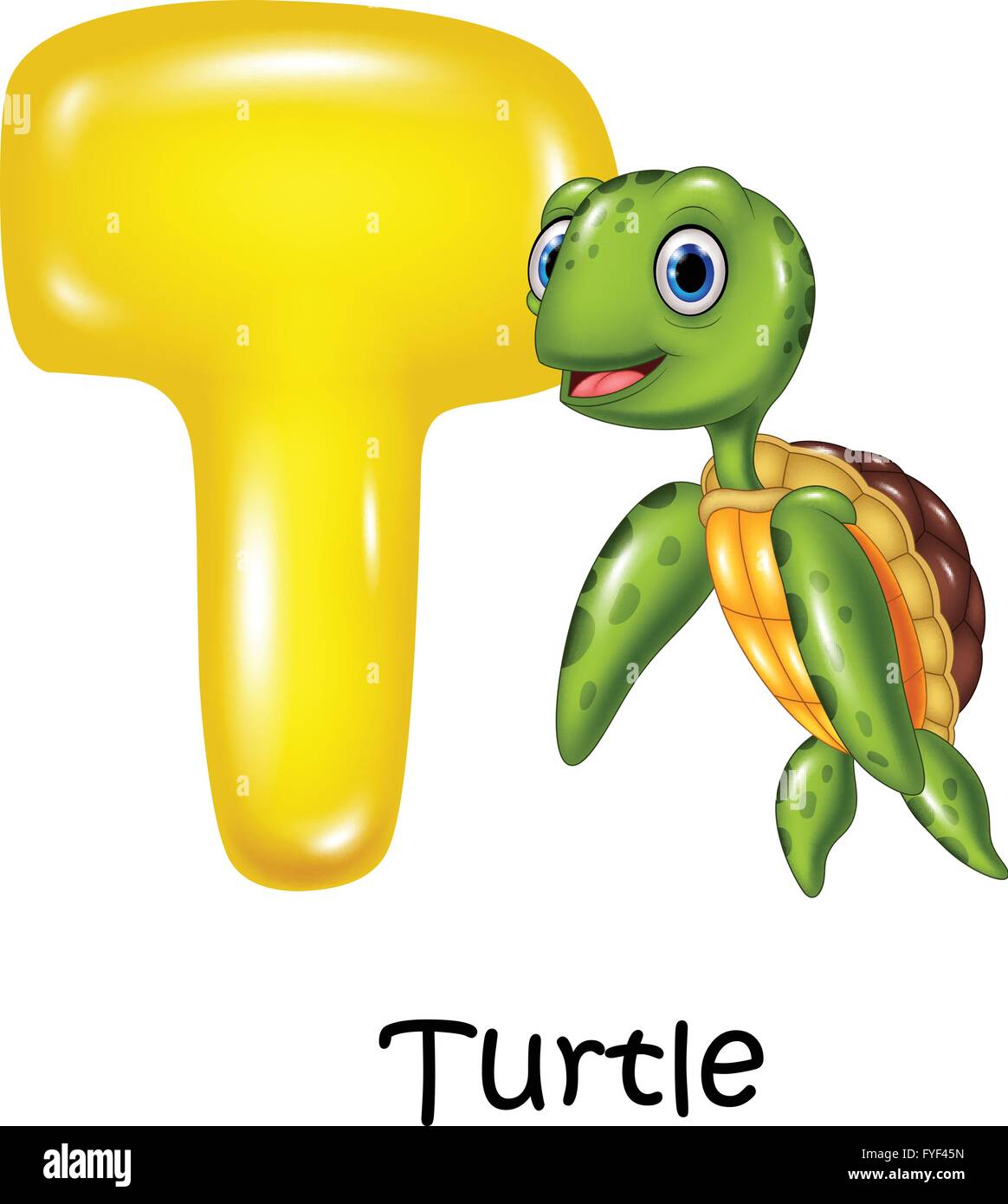 Illustration de la lettre T pour Turtle Illustration de Vecteur