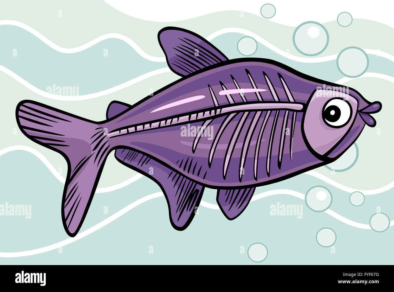 Cartoon x-ray fish Banque D'Images