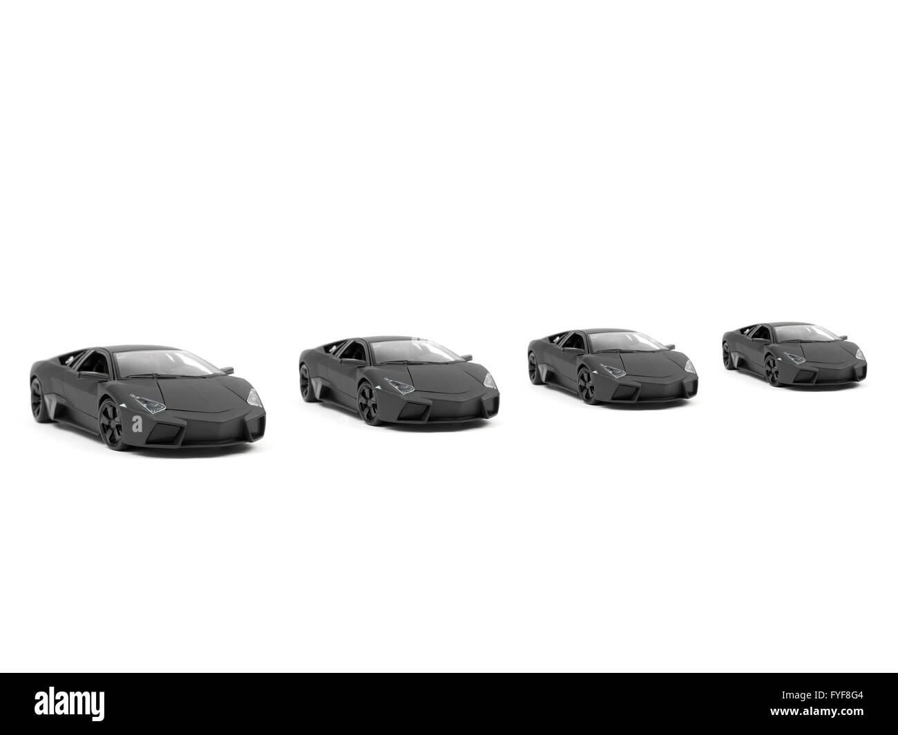 Véhicules télécommande isolés contre un fond blanc Banque D'Images