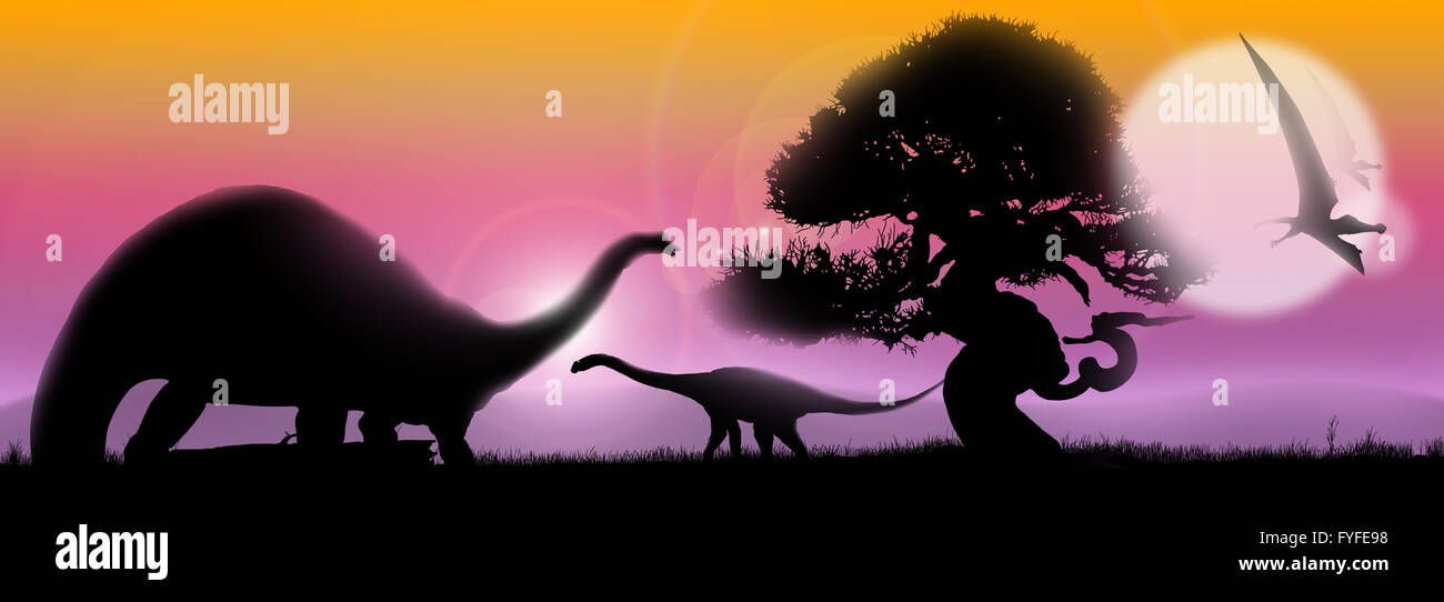 Les dinosaures paysage doux Banque D'Images