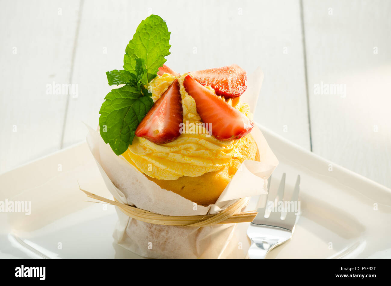 cupcake citron Banque D'Images