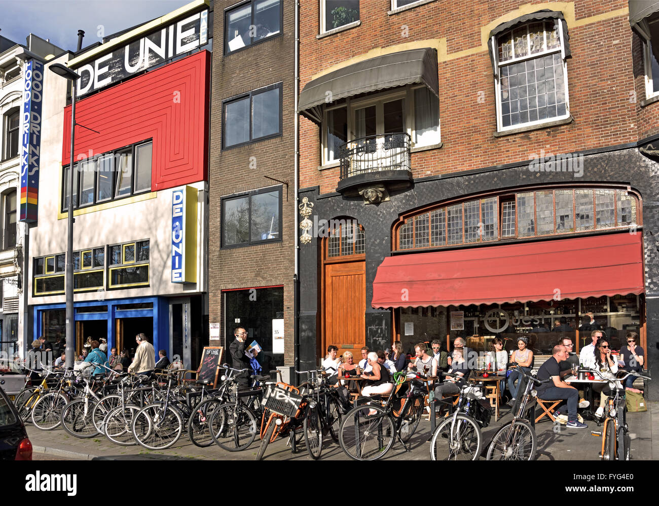 Café de Unie ( JJP Oud's architecte ) L'OUEST ( bar à vin restaurant ) Mauritsweg Rotterdam Pays-Bas Pays-Bas Banque D'Images