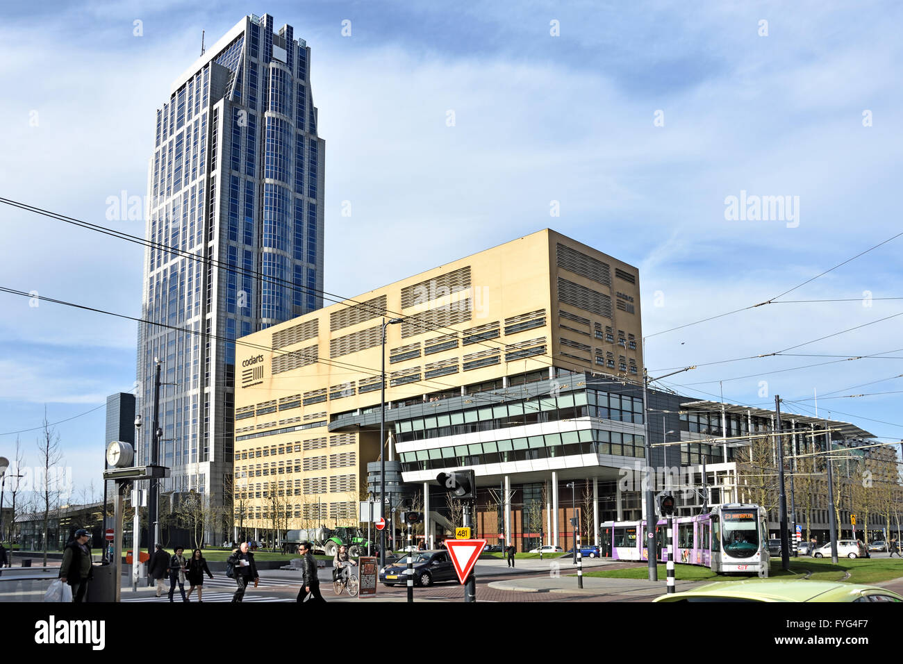 Tour du millénaire alias Hotel Le Manhattan à Rotterdam Weena Avenue Ville moderne Néerlandais Pays-Bas Banque D'Images