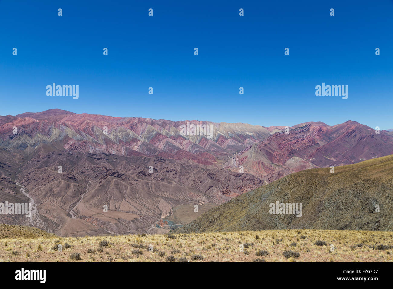 Montagne de quatorze couleurs, Quebrada de Humahuaca, dans le nord-ouest de l'Argentine Banque D'Images