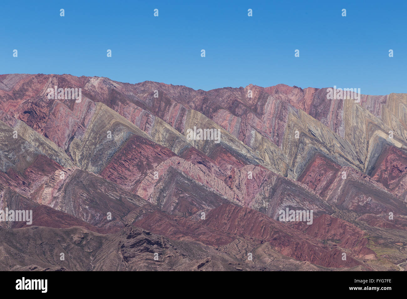 Montagne de quatorze couleurs, Quebrada de Humahuaca, dans le nord-ouest de l'Argentine Banque D'Images