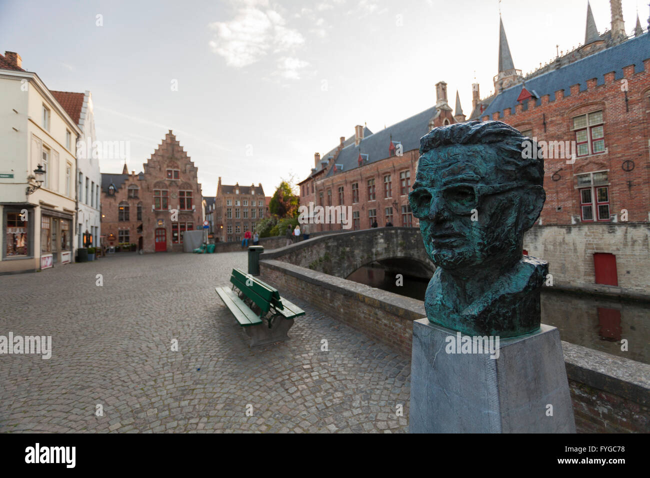 Frank Van Acker buste à Bruges, Belgique Banque D'Images