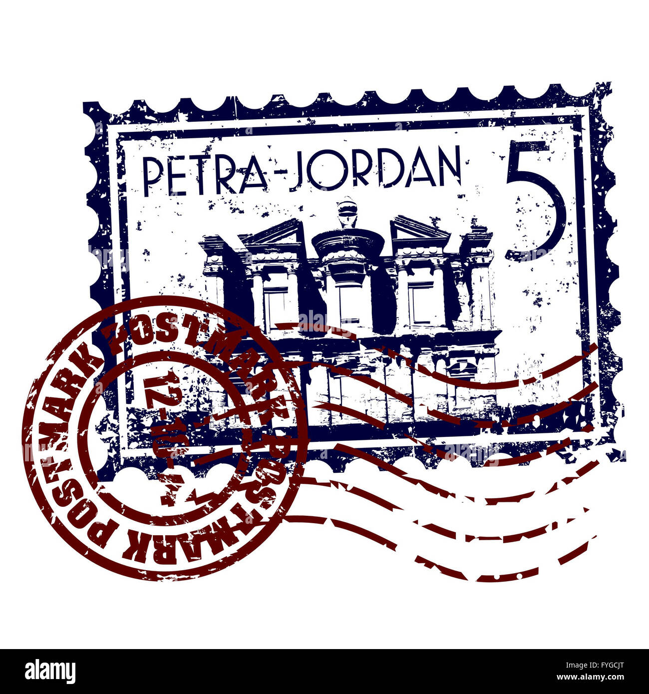 Vector illustration de l'icône de la Jordanie isolés Banque D'Images
