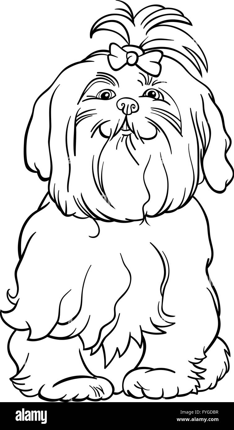Maltese dog caricature pour Coloring Book Banque D'Images