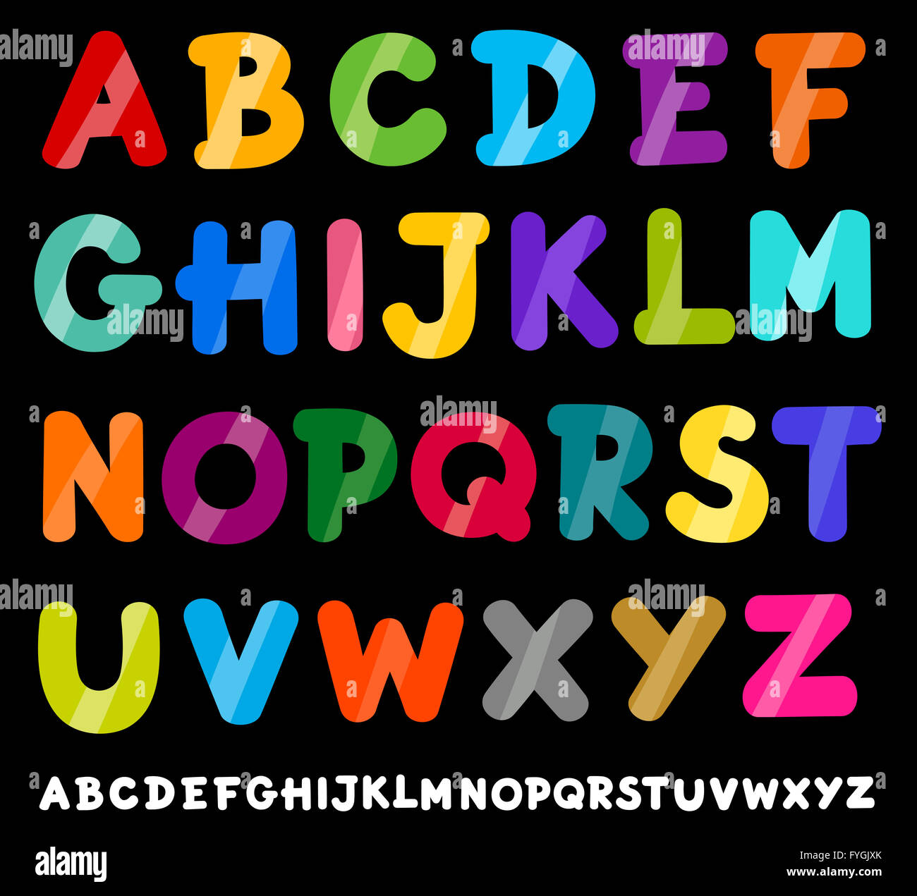 Les lettres en alphabet cartoon illustration Banque D'Images