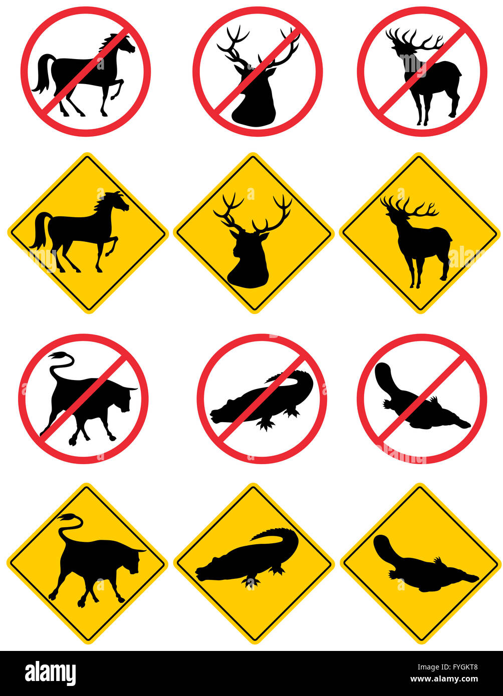 Faune Sign Signes Symboles de la faune Photo Stock - Alamy