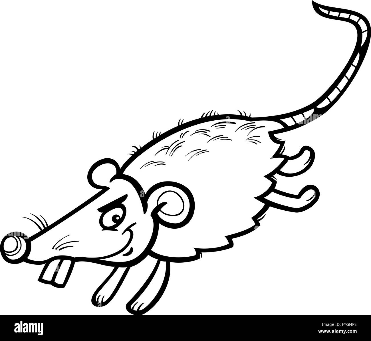 Souris ou rat coloriage dessin animé Stock