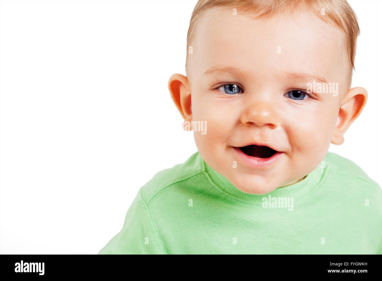Visage de Funny Cute Baby Boy Smiling Banque D'Images
