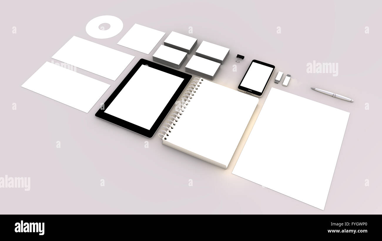 L'identité de l'entreprise concept : la maquette 3D conçu pour les entreprises Banque D'Images