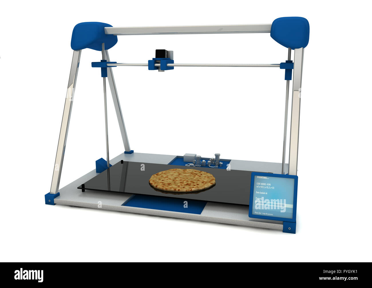 L'impression de l'imprimante 3d une pizza Photo Stock - Alamy