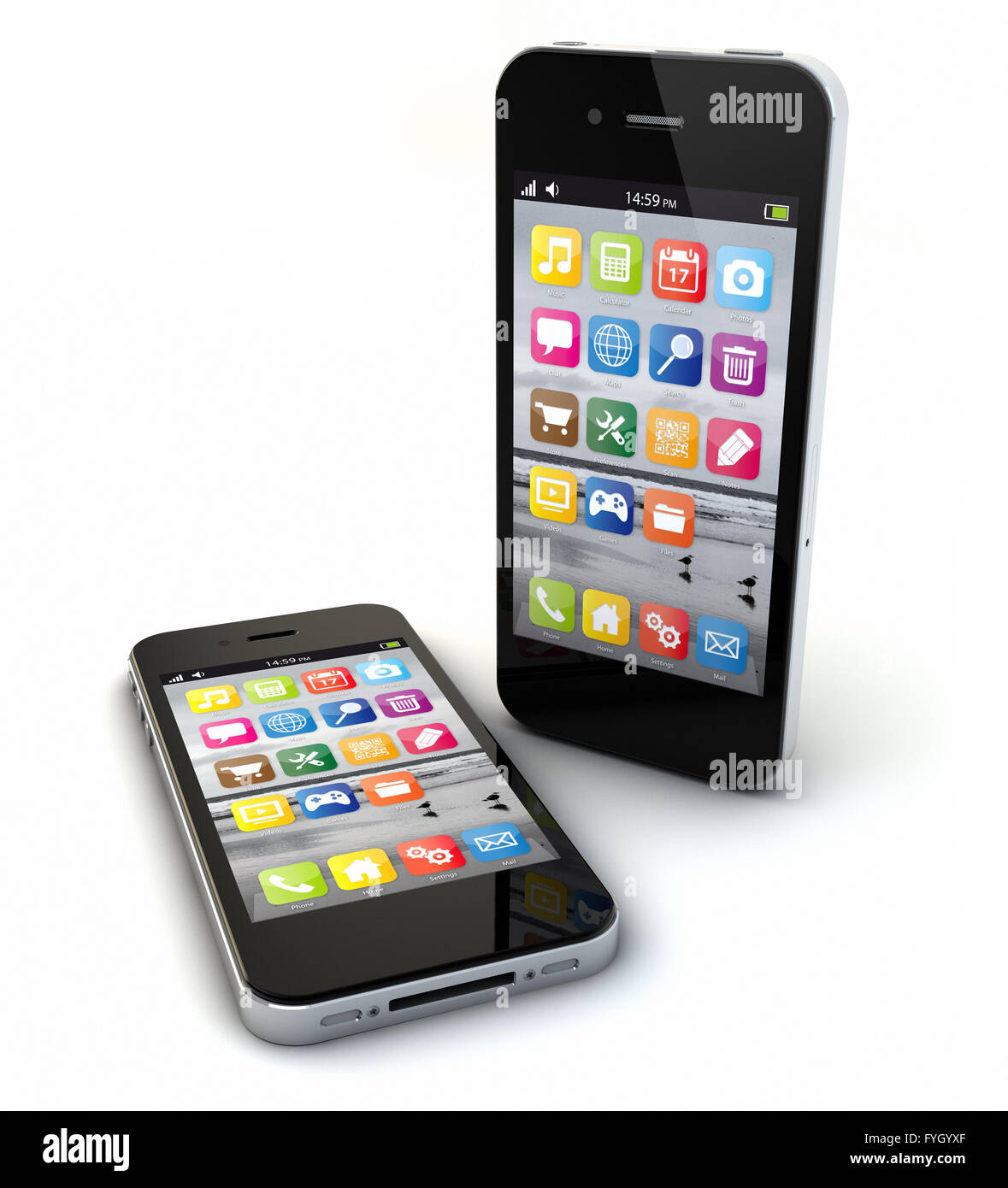 Rendre de deux téléphones intelligents Banque D'Images