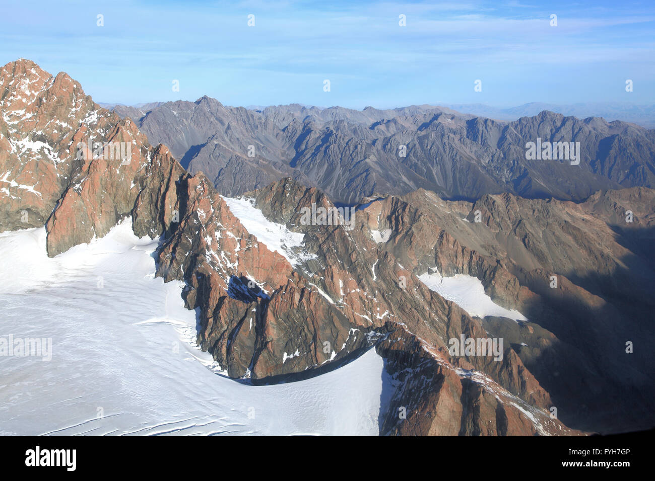 Landscpae des alpes du sud à partir du haut du Mont Cook en Nouvelle-Zélande Banque D'Images