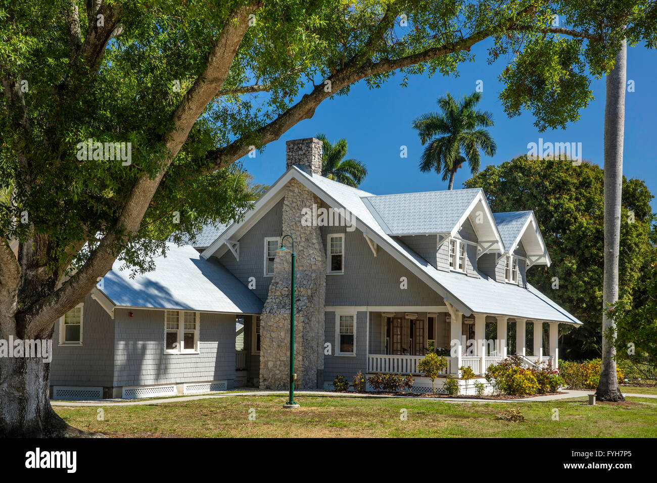 Maison d'hiver de Henry Ford, constructeur automobile Ft Myers, Floride, USA Banque D'Images