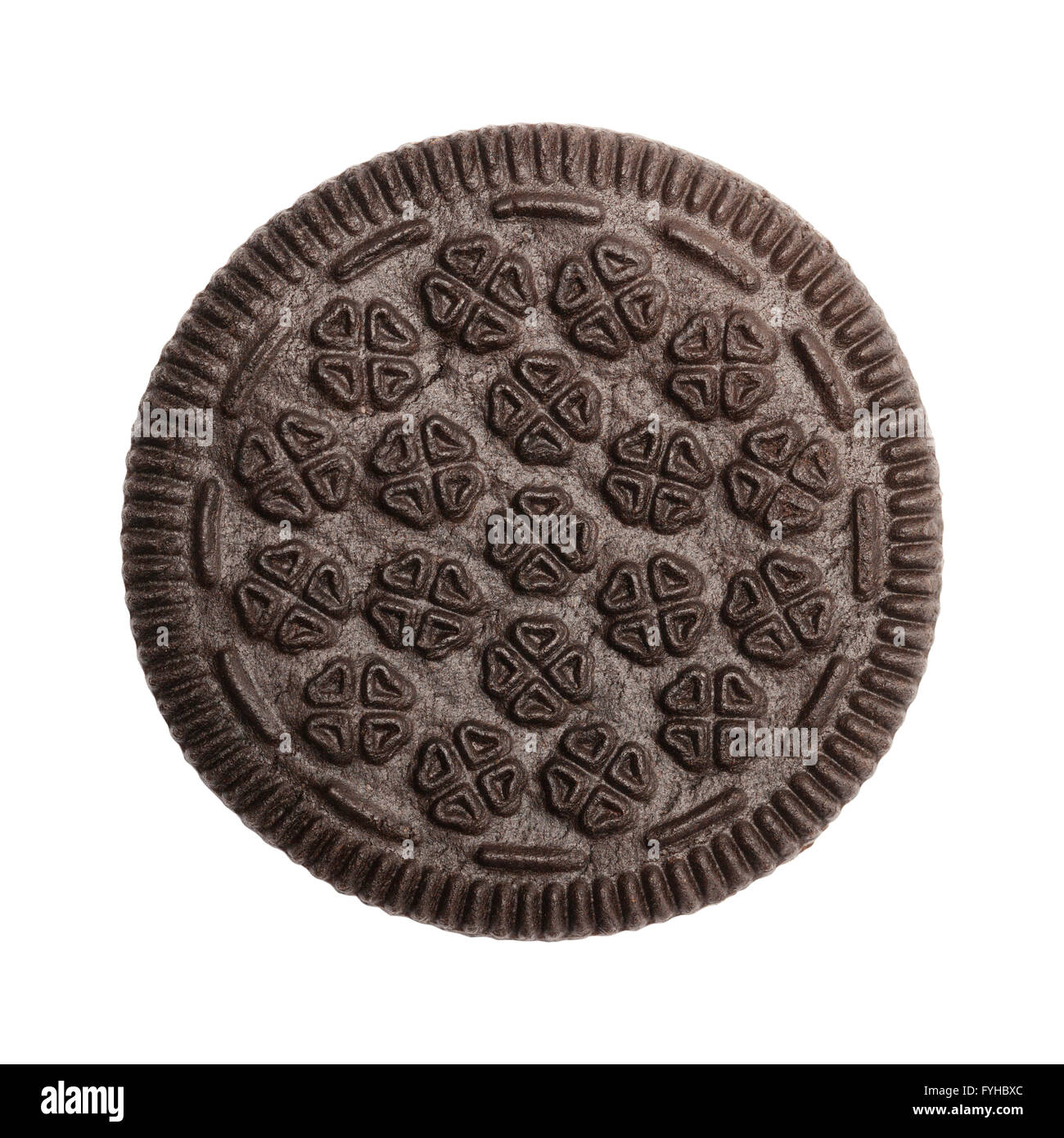Biscuit chocolat Top View isolé sur fond blanc. Banque D'Images