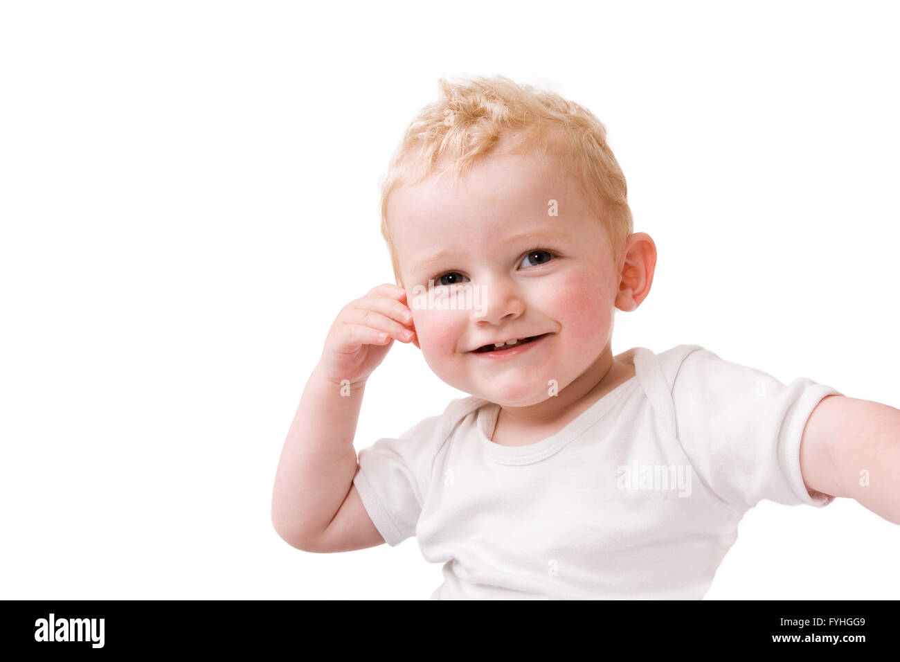 Happy blonde enfant Banque D'Images