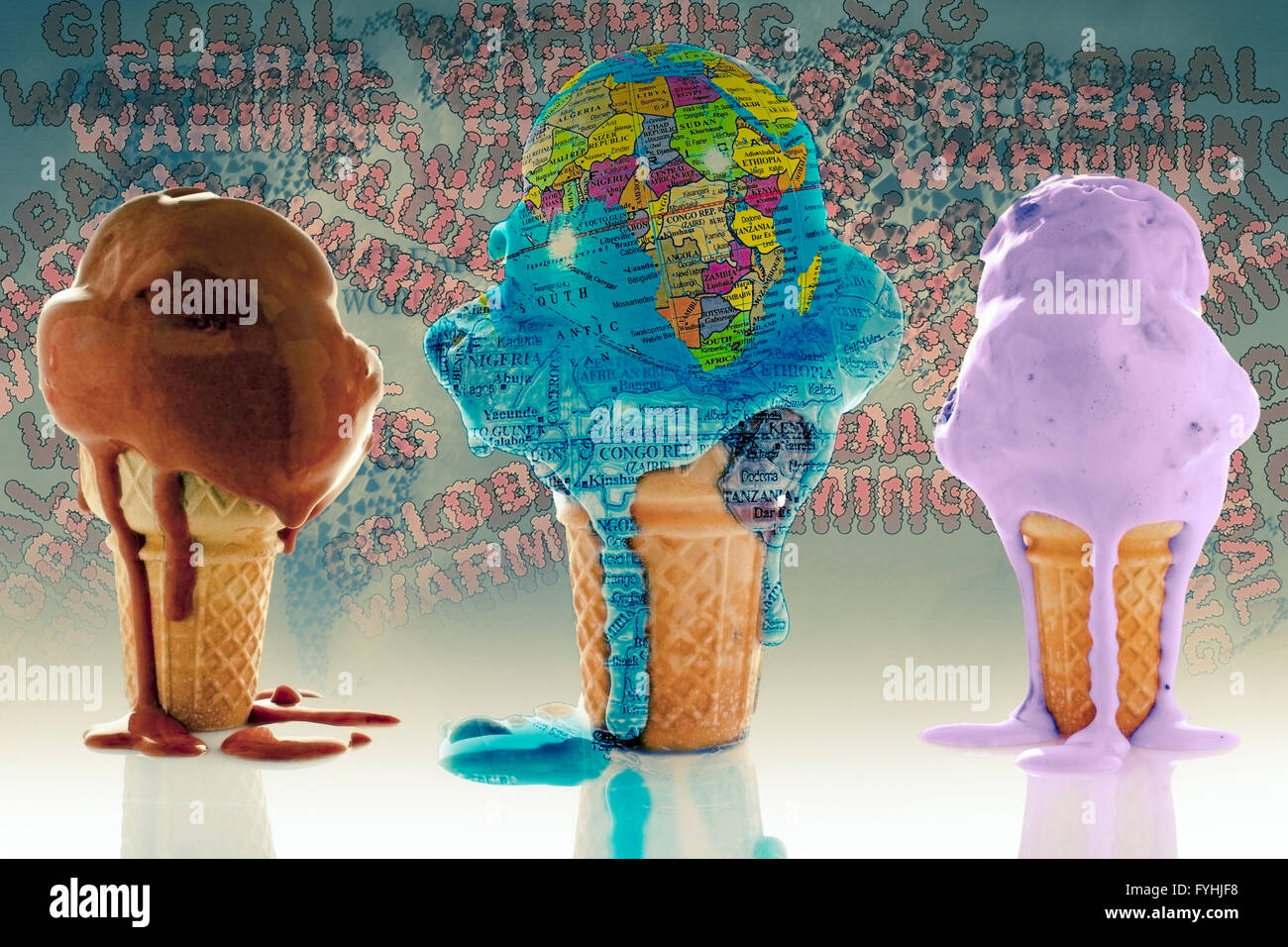 Monde entier, de la crème glacée Concept Banque D'Images