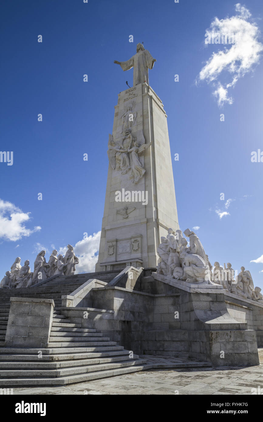 Cerro de los Angeles est situé dans la municipalité de Getafe, Madrid. Il est considéré comme le centre géographique de la Péninsule Ibérique Pen Banque D'Images