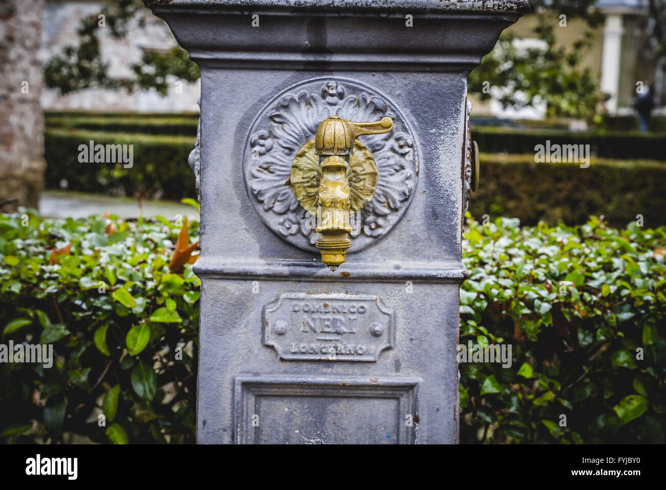Vieille Fontaine à eau.fontaines ornementales du Palais d'Aranjuez, Madrid, Espagne Banque D'Images