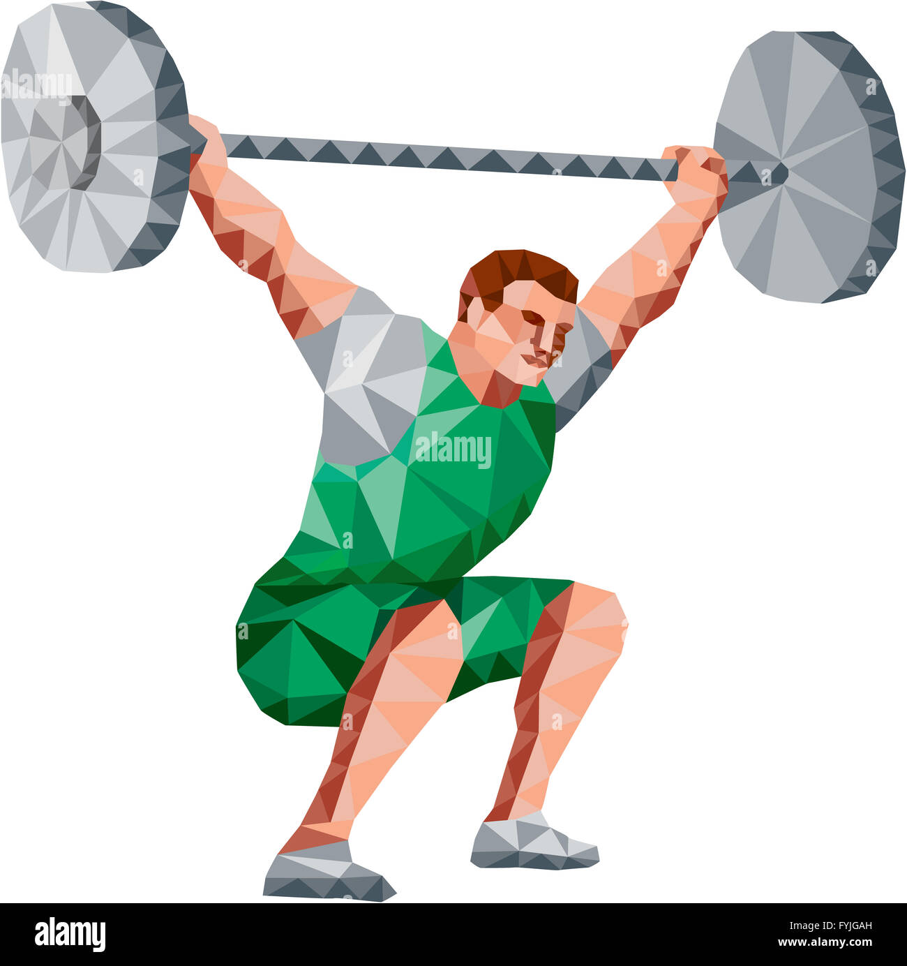 Barbell levage haltérophile polygone faible Banque D'Images