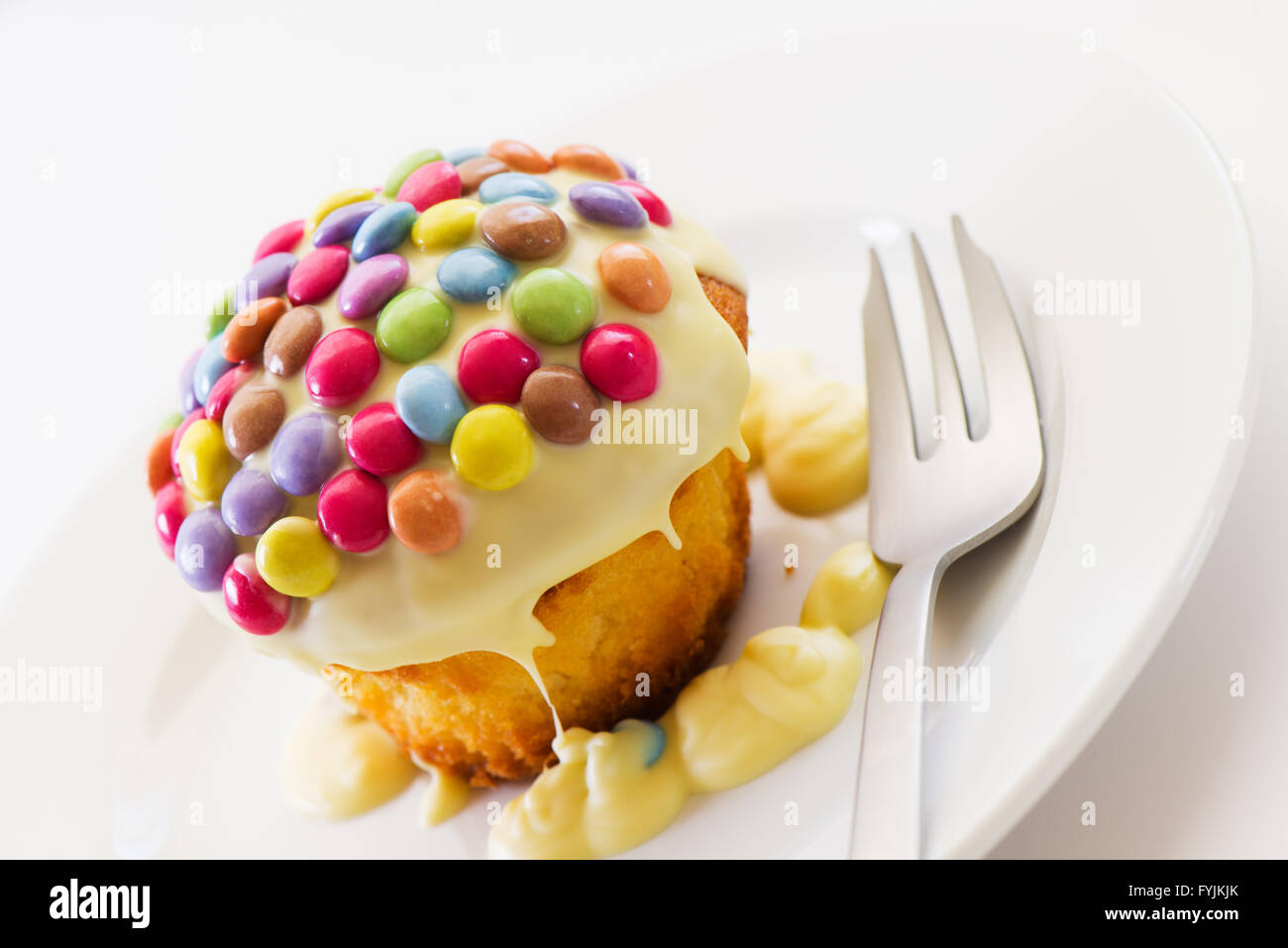 Et smarties cupcake Banque D'Images