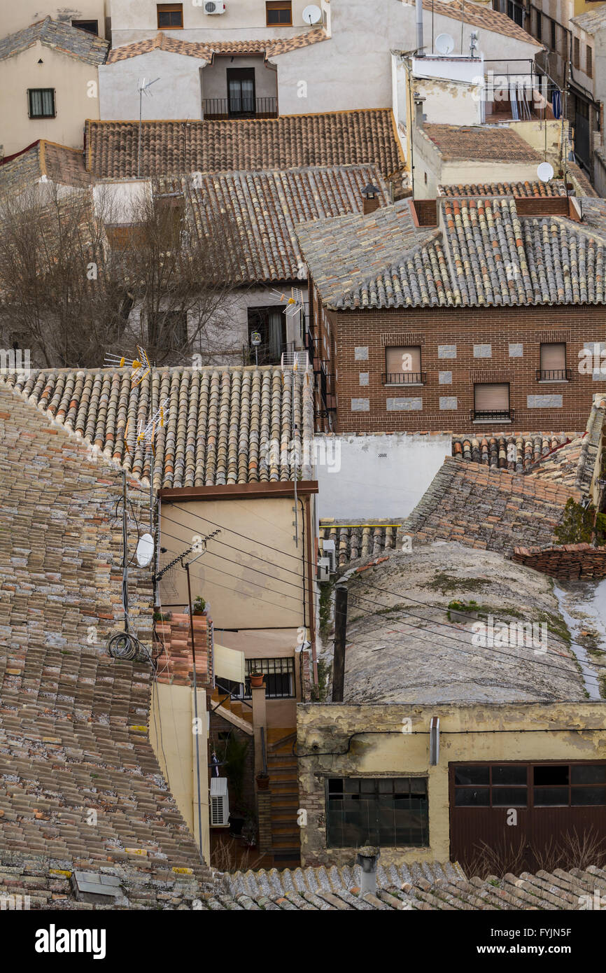 Toledo, ville impériale. Vue depuis le mur, toit de maison Banque D'Images