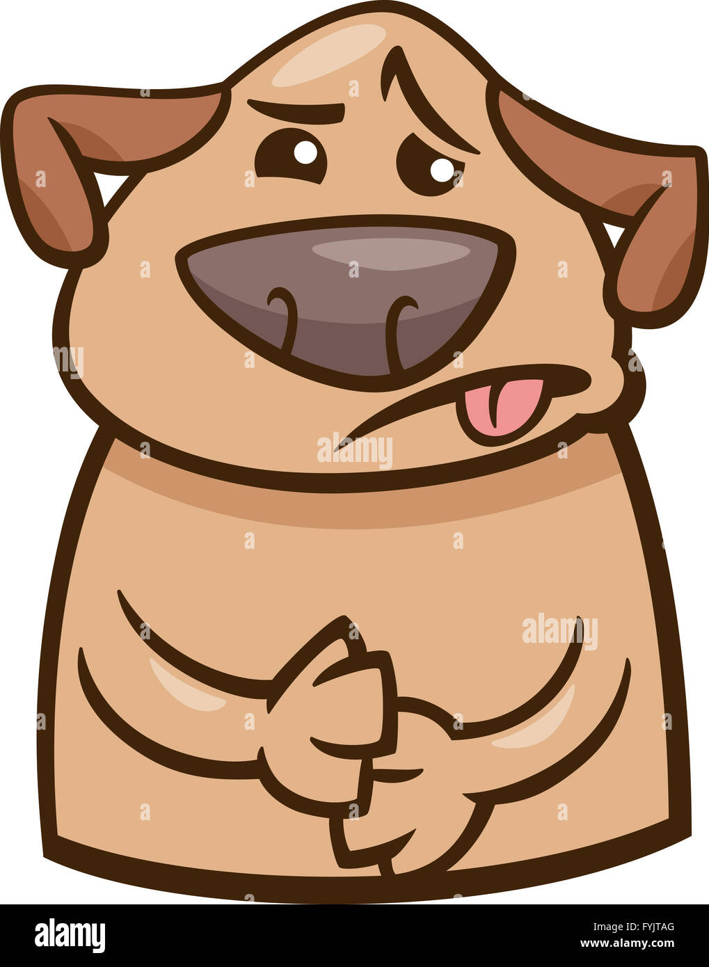 Chien malade humeur illustration cartoon Banque D'Images