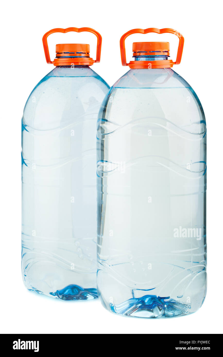 Deux grandes bouteilles d'eau en plastique Banque D'Images