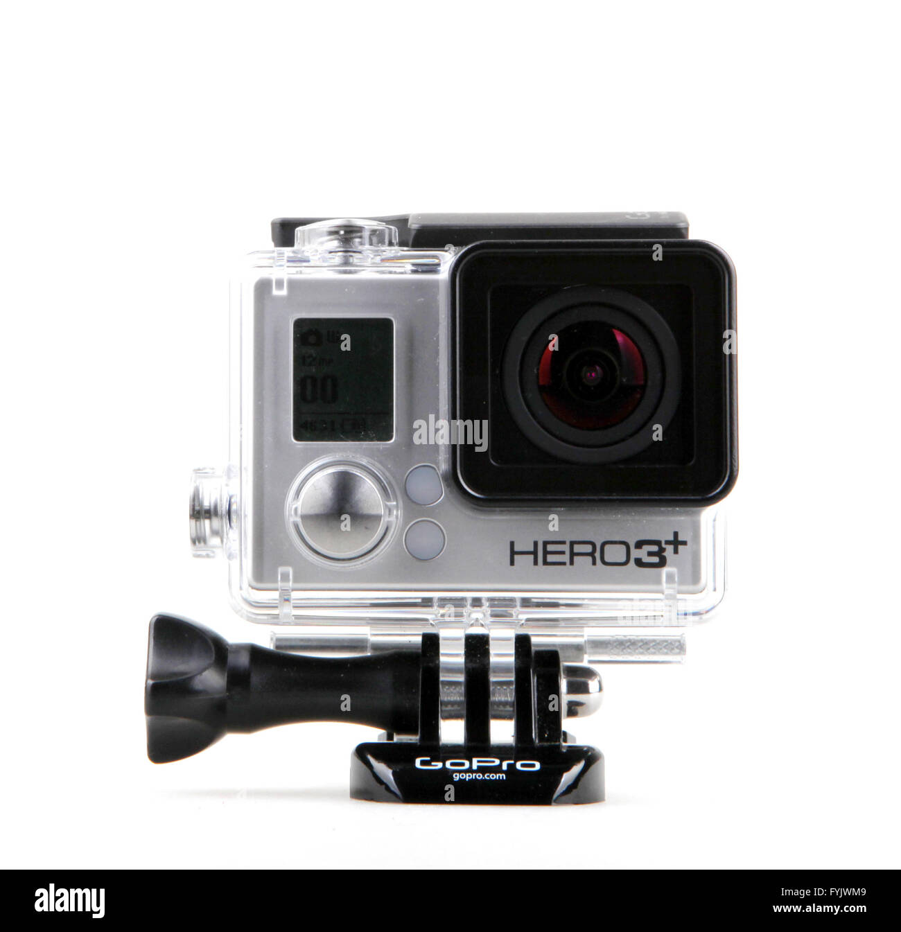 Sofia, Bulgarie - 15 octobre 2014 : GoPro HERO3 + Black Edition isolé sur fond blanc. GoPro est une marque de la haute définition Banque D'Images