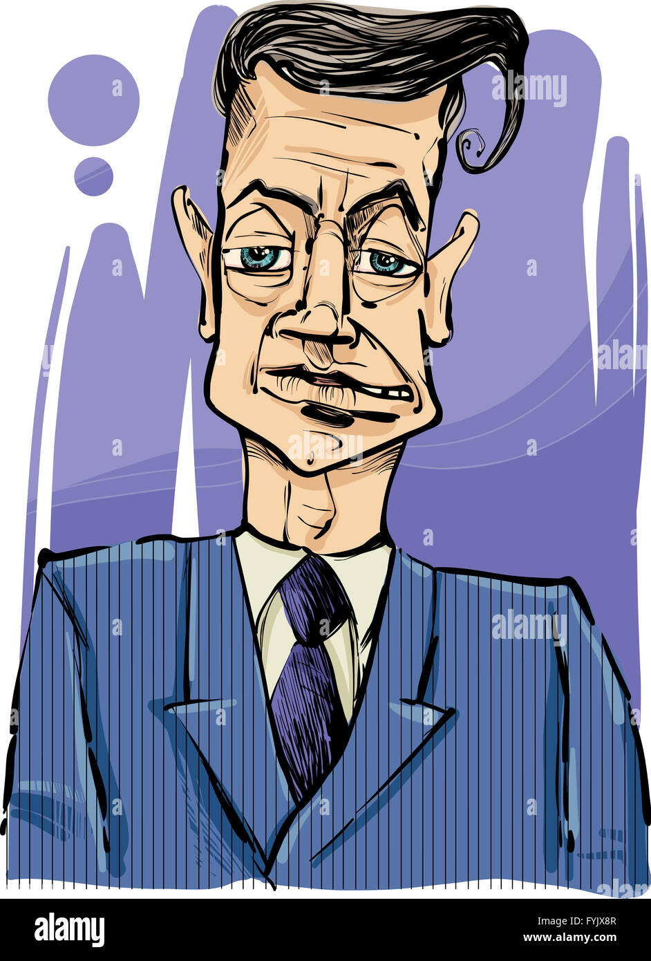 Man in suit le dessin illustration Banque D'Images