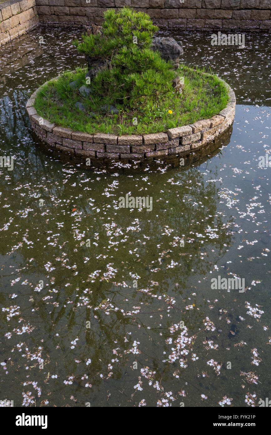 Jardin Mitsuike dispose d'un pavillon de style coréen - le style du jardin était fondée sur les jardins de l'image de la province en Corée Banque D'Images