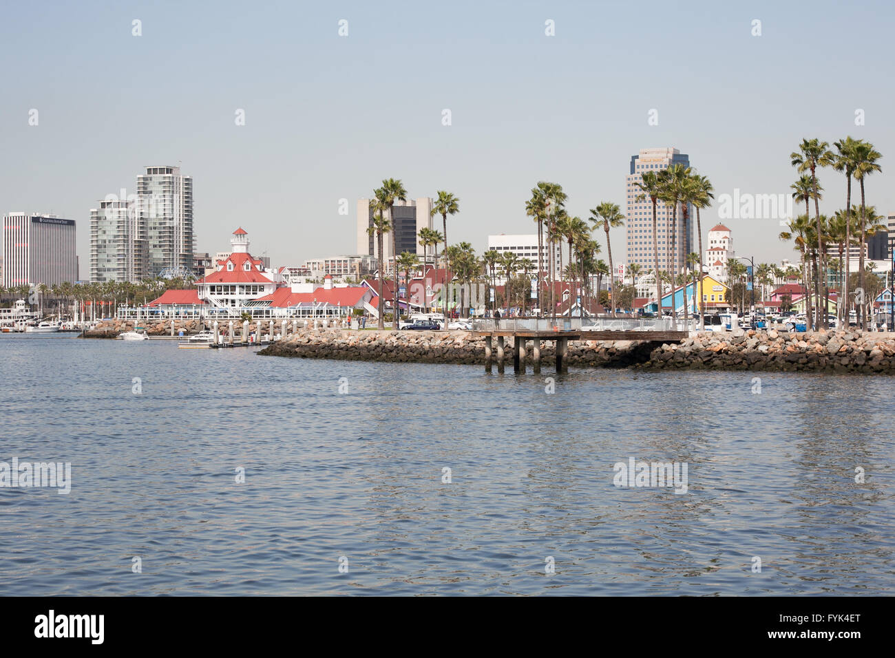 Long Beach Californie paysage urbain du littoral. Une célèbre destination touristique. Banque D'Images