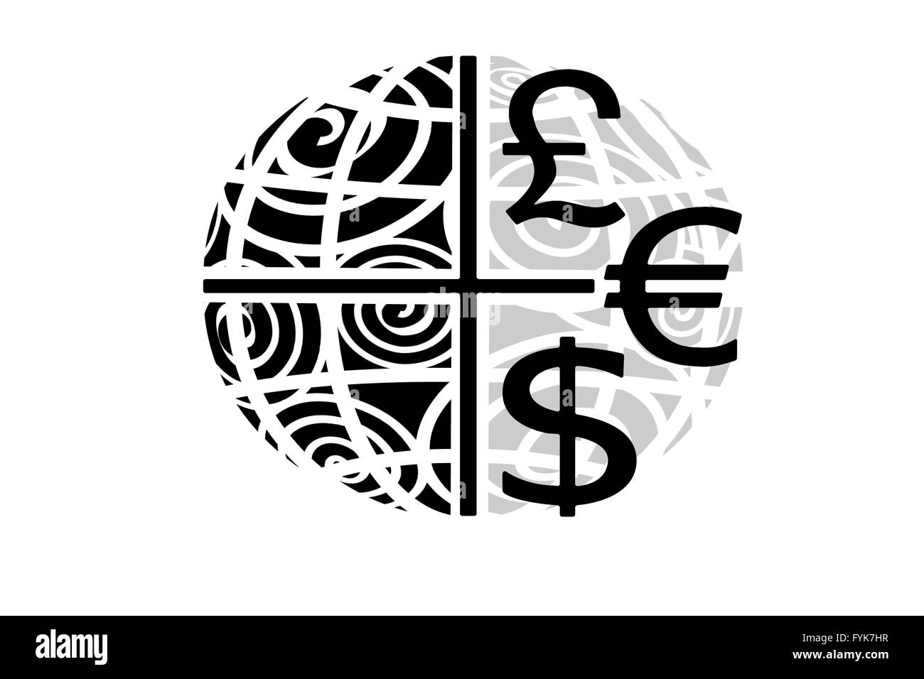 Euro, Dollar, Livre devises Banque D'Images