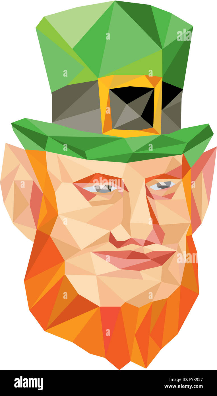 Tête de Leprechaun Polygone faible Banque D'Images