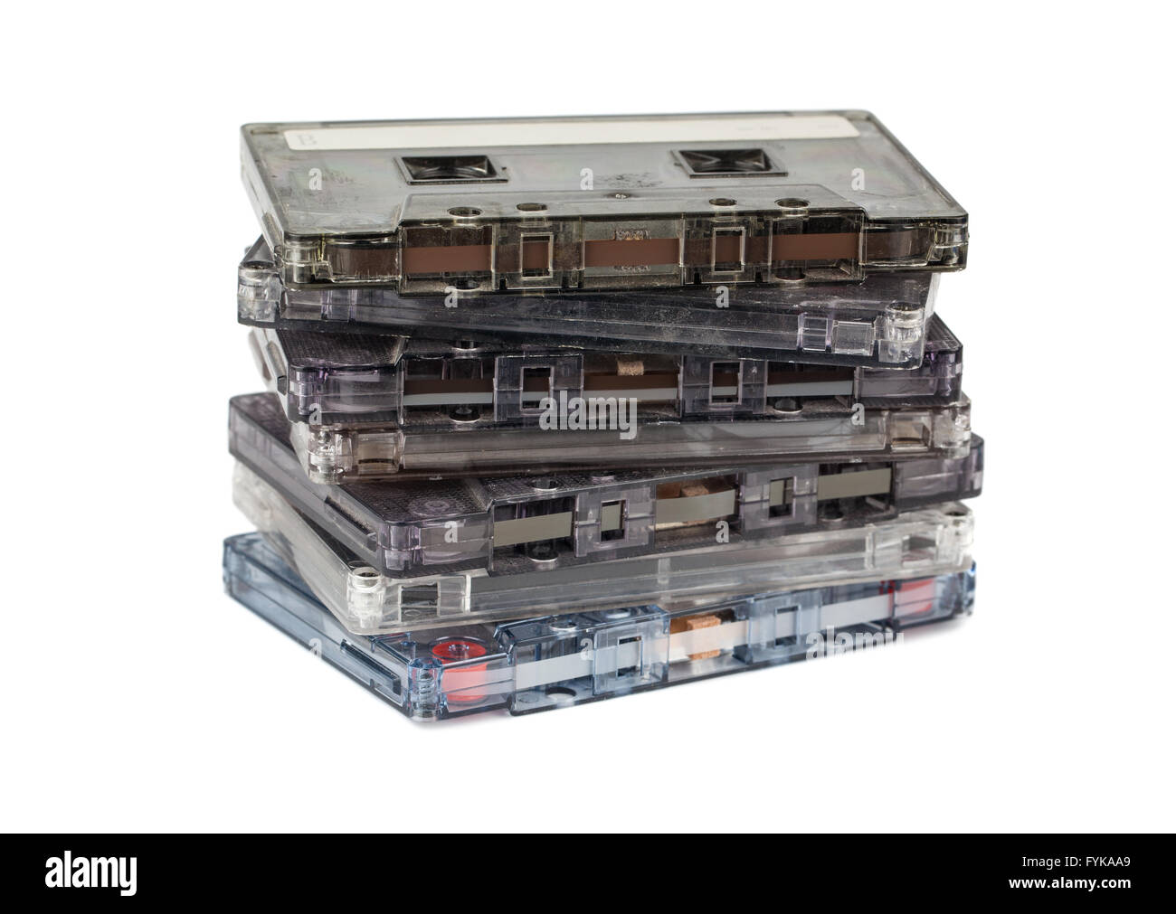 Pile de cassettes audio Banque D'Images