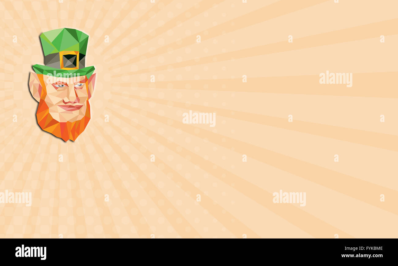 Carte de Leprechaun Tête basse Polygon Banque D'Images