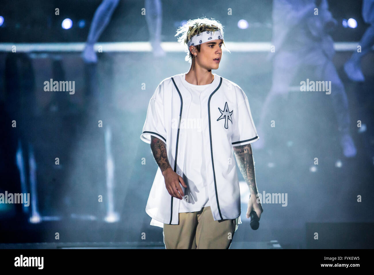 Auburn Hills, Michigan, USA. Apr 25, 2016. JUSTIN BIEBER sur scène son but World Tour au Palace of Auburn Hills de Auburn Hills, MI le 25 avril 2016 © Marc Nader/ZUMA/Alamy Fil Live News Banque D'Images