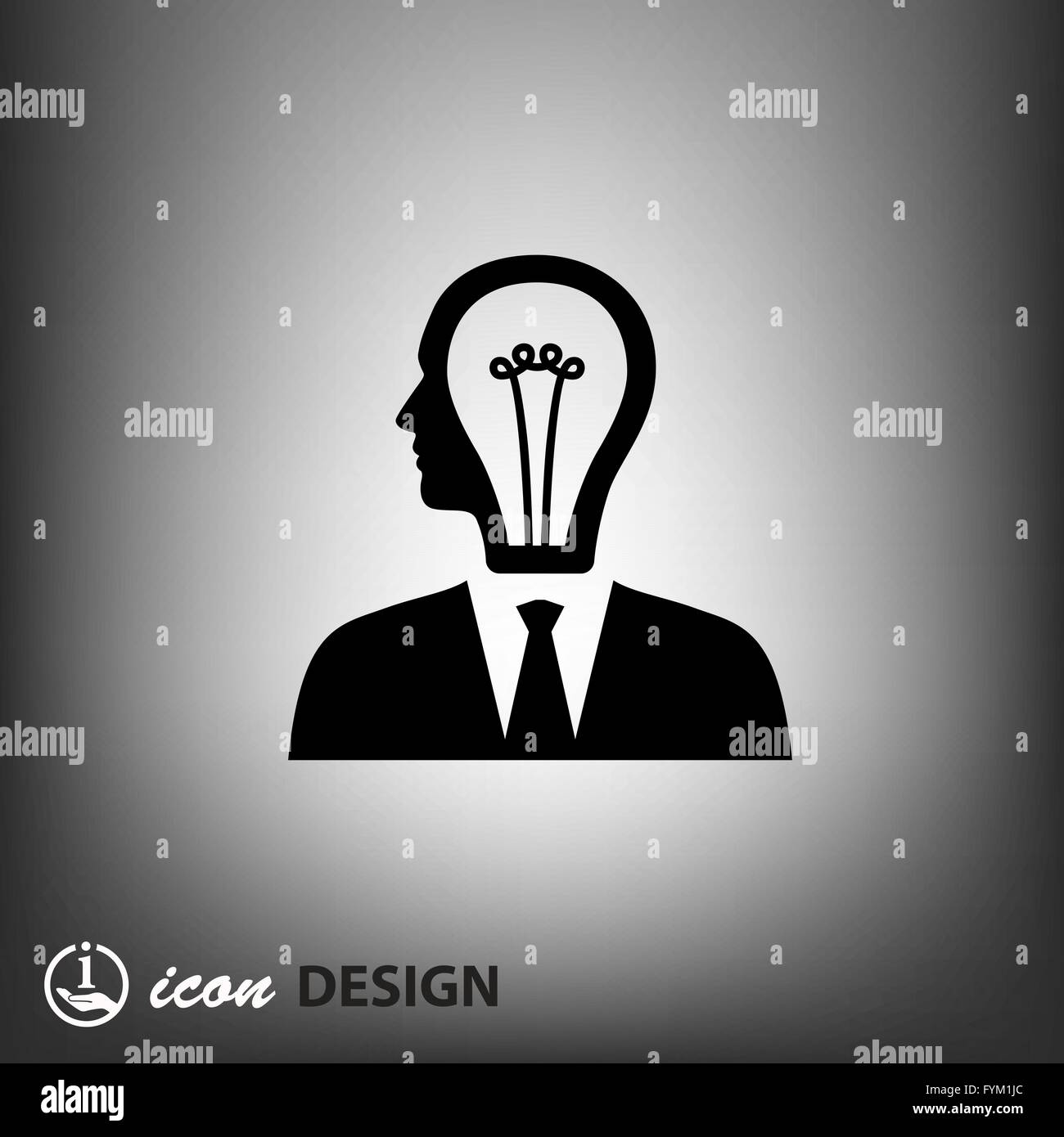 Le pictogramme du concept d'ampoule Illustration de Vecteur