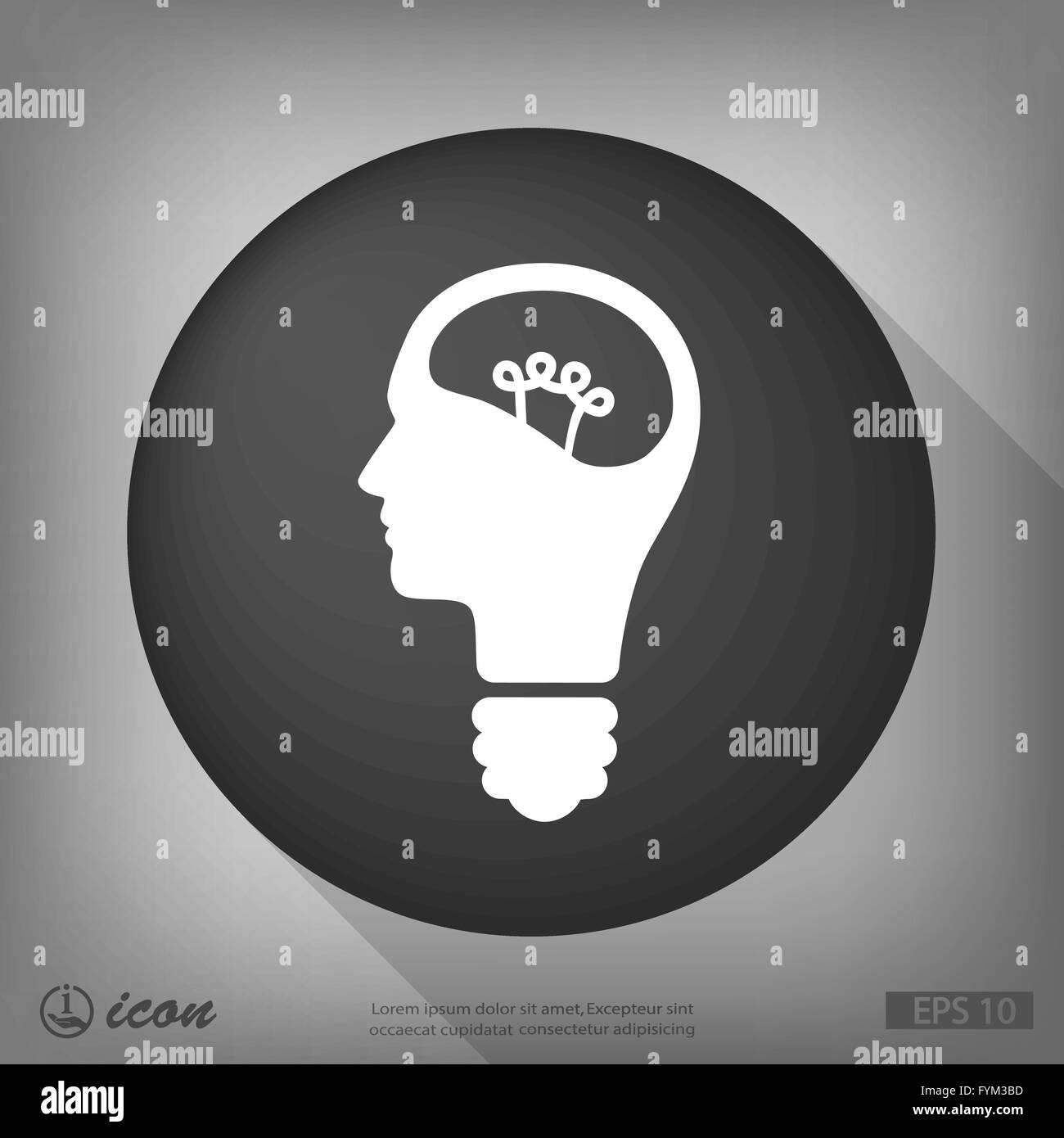 Le pictogramme du concept d'ampoule Illustration de Vecteur