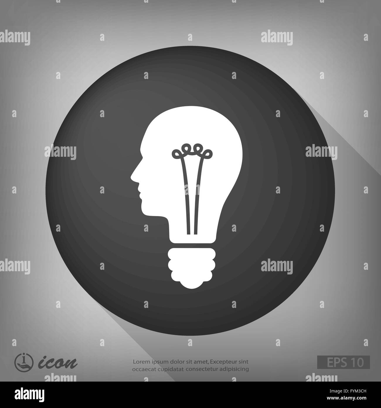 Le pictogramme du concept d'ampoule Illustration de Vecteur