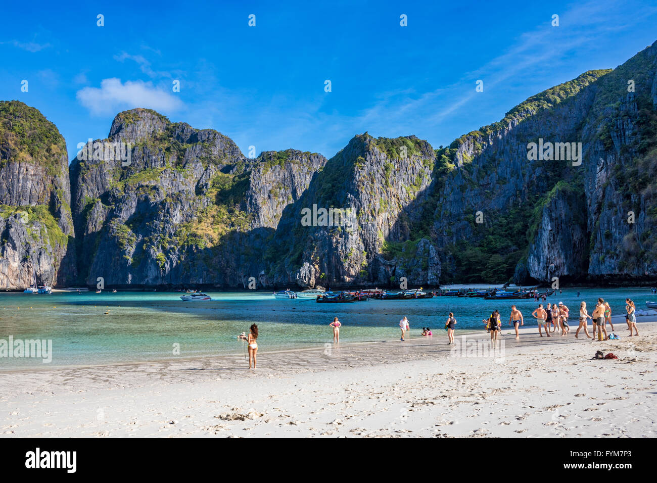 Thaïlande Krabi Phi Phi Islands Koh Phi Phi Leh Maya Bay ou Ao Maya Banque D'Images