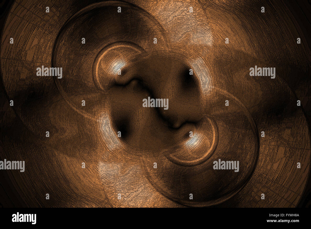 Rétro cercles fond sépia Banque D'Images