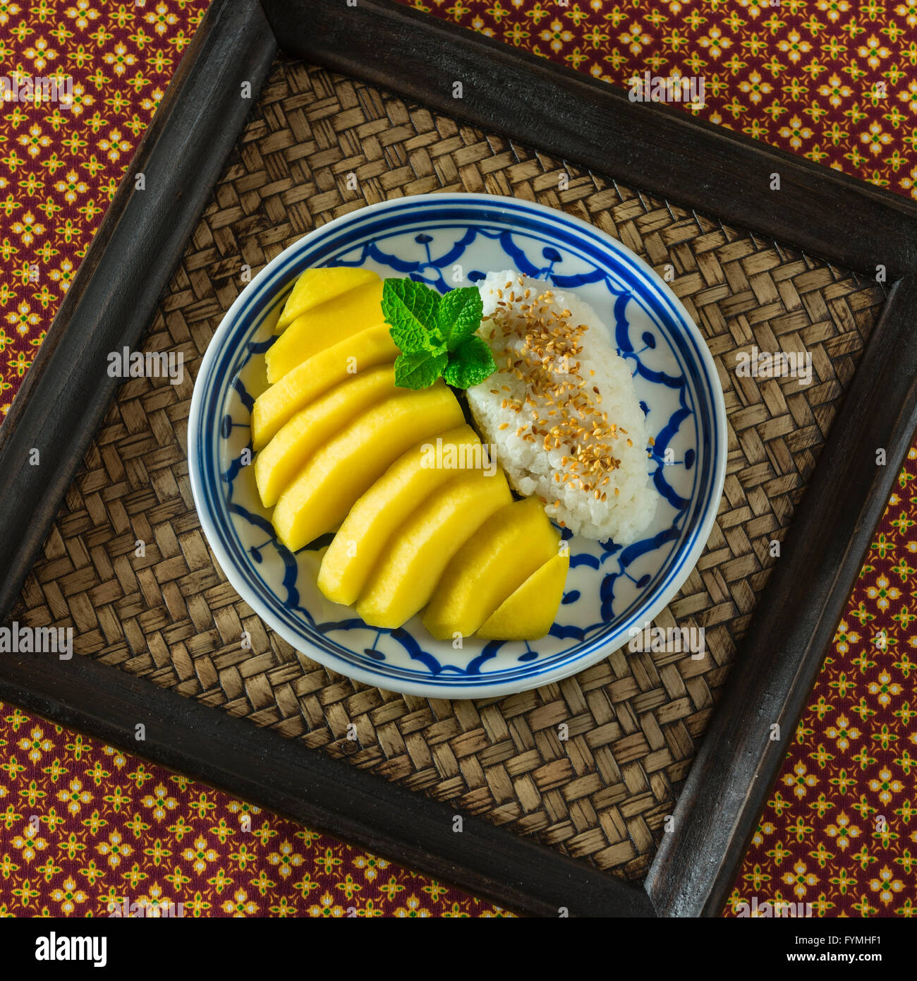 Mangue et riz gluant. Dessert thaïlandais Thaïlande Food Banque D'Images