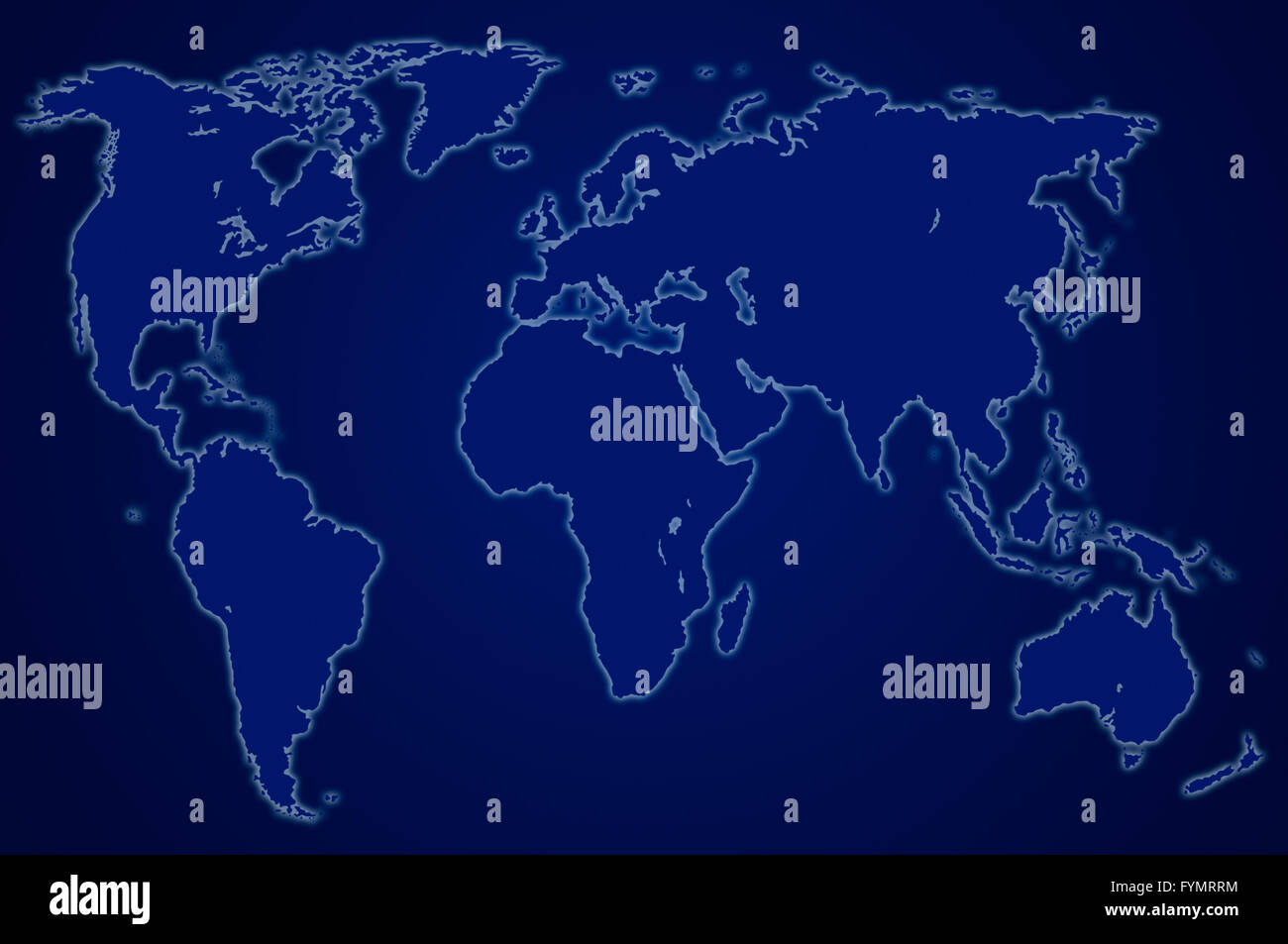 Dark blue world map, isolé Banque D'Images